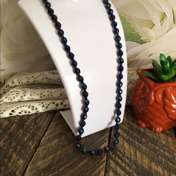 Bohemian Glass Jewelry New Bohemian Glass Beaded Necklace Blue
